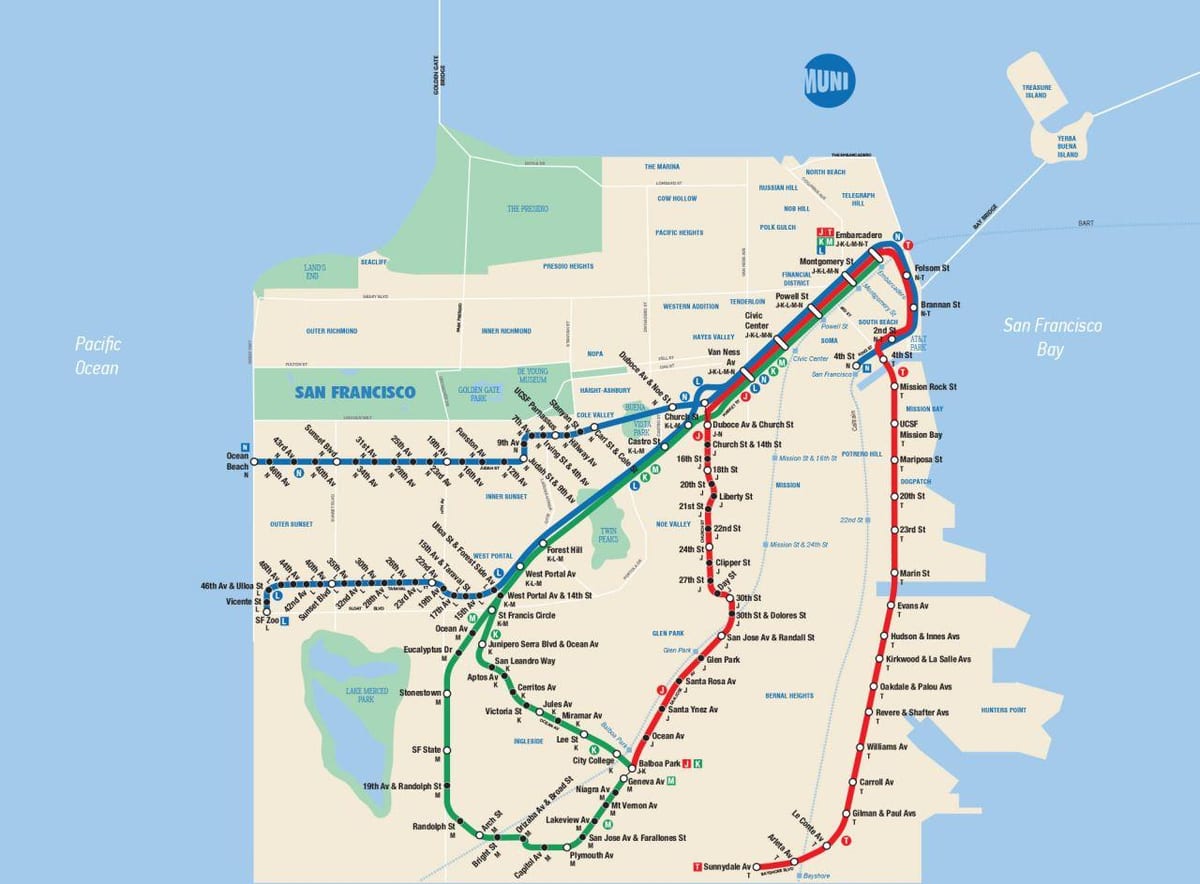 SFmta મ્યુનિ નકશો