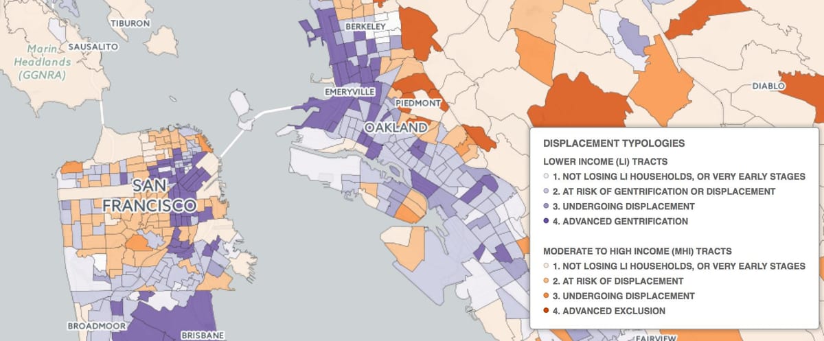 નકશો સાન ફ્રાન્સિસ્કો gentrification