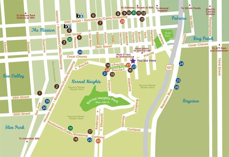 નકશો bernal ઊંચાઈ સાન ફ્રાન્સિસ્કો