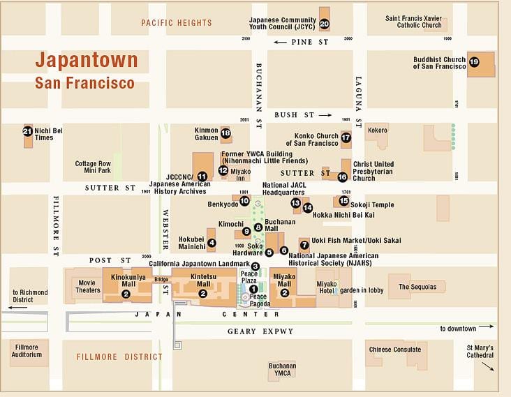 નકશો japantown સાન ફ્રાન્સિસ્કો