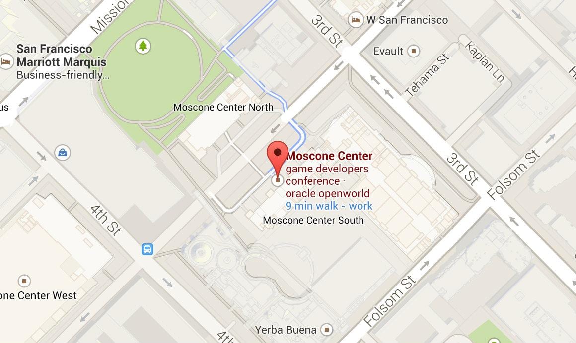નકશો moscone કેન્દ્ર સાન ફ્રાન્સિસ્કો