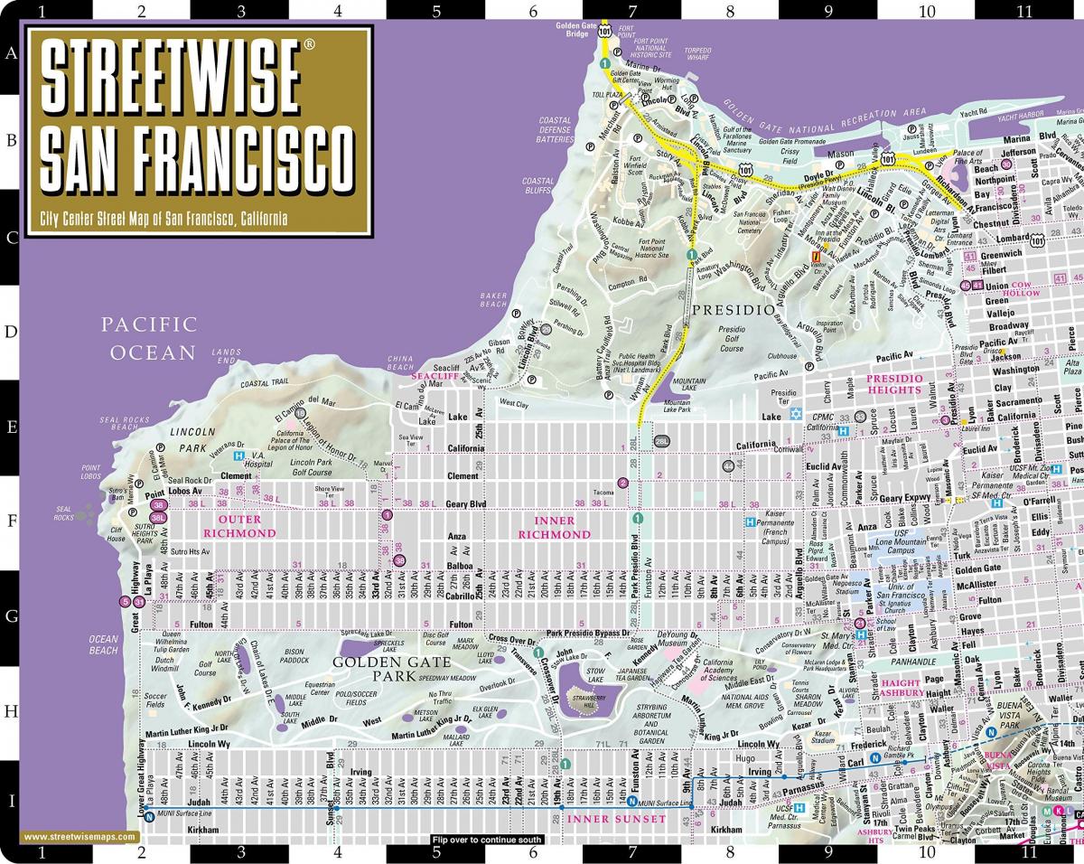 નકશો streetwise સાન ફ્રાન્સિસ્કો