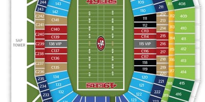 નકશો સાન ફ્રાન્સિસ્કો 49ers સ્ટેડિયમ