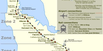 સાન ફ્રાન્સિસ્કો caltrain નકશો