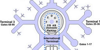 નકશો SFO ટર્મિનલ ગ્રામ