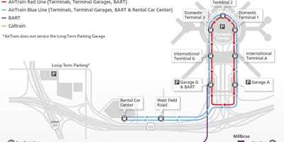 નકશો SFO airtrain
